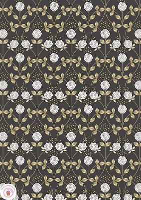 Lewis & Irene HONEY BEES 653.3 Black Gold Metallic CLOVER  Quilt Fabric BEES • $6.35