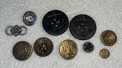 Mixed Lot Of Old Vintage US Military Buttons Militaires Equipments Eagle Anchor • $14.99