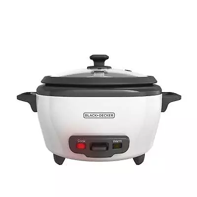 BLACK+DECKER 6-Cup Rice Cooker With Steaming Basket White RC506 • $20.57