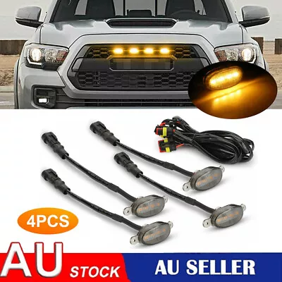 4Pcs For Ford F-150 Raptor Smoked Lens Amber LED Front Grille Running Light Lamp • $18.69