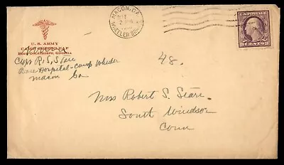 Mayfairstamps US 1918 Macon GA Base Hospital To South Windsor CT WWI Cover Aaj_4 • $1