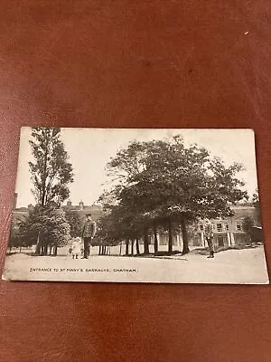 Entrance To St Mary's Barracks Chatham Vintage RP Postcard Military Soldiers • £2.50