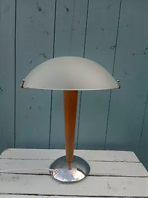 Ikea Vintage Retro Kvintol Table Lamp Wooden Mushroom Shade Art Deco • £65