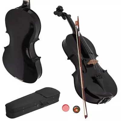 New School Acoustic Violin 4/4 Full Size With Case And Bow Rosin Black • $44.99