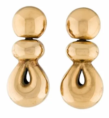 Vintage 1988 Steve Vaubel Couture Gold Vermeil Post Earrings • $549