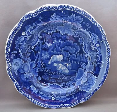 £35 • Buy William Adams Pastorals Grazing Cows Pearlware Blue & White Dinner Plate 1820