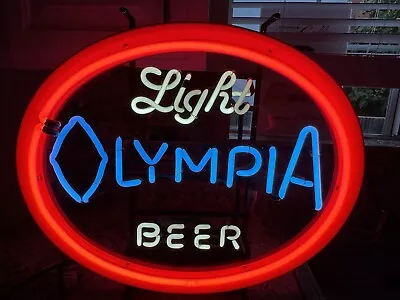 Vintage Rare 1970 Olympia OLY Light Beer Neon Sign *WORKS GOOD COND ORIGINAL* • $450