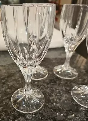 Set Of 4 Thick MIKASA BERKELEY Crystal Stem 7 1/4  Tall Wine Glasses  • $35