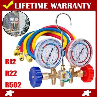 Air Vacuum Pump HVAC A/C Refrigeration Kit AC Manifold Gauge Set R12 R22 R502 AU • $39.89