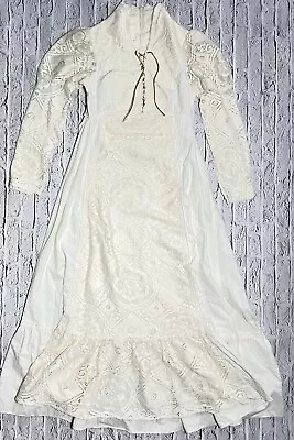 Vintage Gunne Sax Lace Bridal Formal Cottagecore Corset Dress Prairie Boho 11 • $136.80