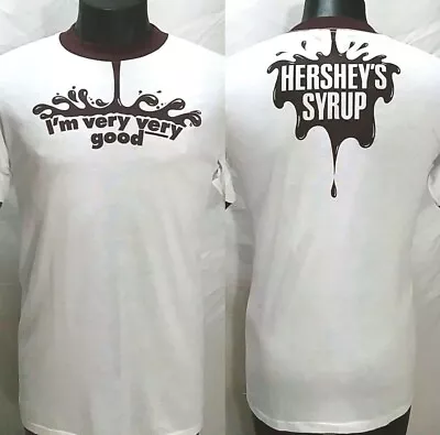 Vintage Hershey's Chocolate Syrup T Shirt L  Double Sided I'M VERY GOOD Usa Tee • $42.40