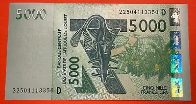 West African States Mali 5000 Francs 2022 In UNC P-417D • $25