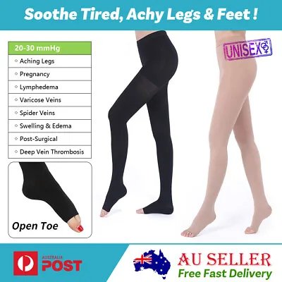20-30 MmHg Women Compression Pantyhose Nurse Stockings Support Varicose Veins • $43.32