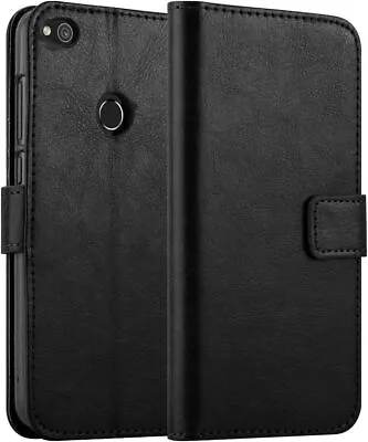 Case For Huawei P8 Lite 2017 Vintage Leather Magnetic Flip Wallet Phone Cover • £3.95