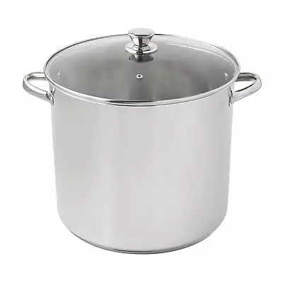 Mainstays Stainless Steel 20-Quart Stock Pot With Glass Lid • $29.66