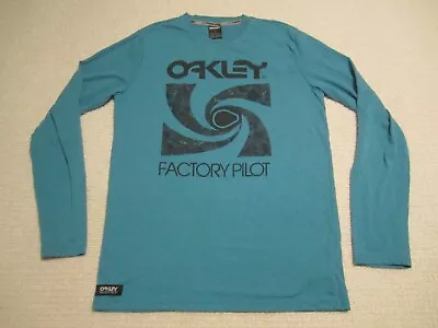 Oakley Shirt Mens Small Blue Factory Pilot Long Sleeve Surfer Surf Outdoors • $9