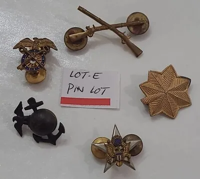 U.S. Military Lapel Pin Shirt Hat Pins Back Old Rare WW2 WWII & More Mix Lot 5 E • $22.50