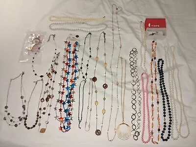 Necklace Magic Scarf Ring Pin Costume Jewelry Lot 21 Various Colors Materials • $9.99