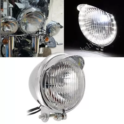 $29.90 • Buy Chrome Visor Bullet LED Headlight For Yamaha V-Star XVS 650 950 1100 1300 Custom