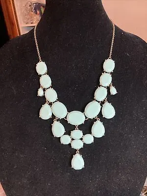 J Crew Mint Green Statement Necklace 18” Adjustable W/dustbag B63 • $25