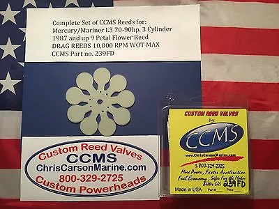 CCMS Mercury/Mariner Drag Reed Valve L3 70-90hp 3 Cyl. 1987 And Up PN.239FD • $70