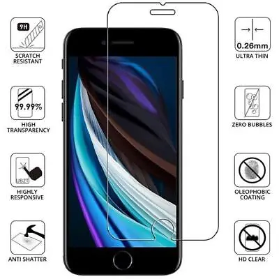 Screen Protector Tempered Glass For IPhone 15 14 13 12 11 Max Pro XR 5S 6 7 8 SE • £0.99