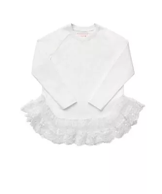 Simone Rocha X HM White Long Sleeves Lace Trim Tee Size M • $75