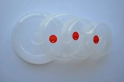 Microwave Plate Cover Set Of 4 Clear Splatter Lid  6 1/2  7 3/4  9  & 10 1/4  • $14.95