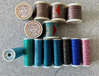 Effektgarn & Gütermann Metallic Thread : Embroidery X 14 Reels • £12