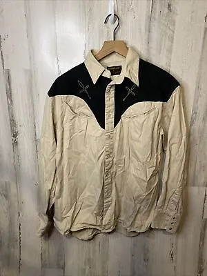 Vintage Rustler By Wrangler Western Embroidered Pearl Snap Shirt Large • $24