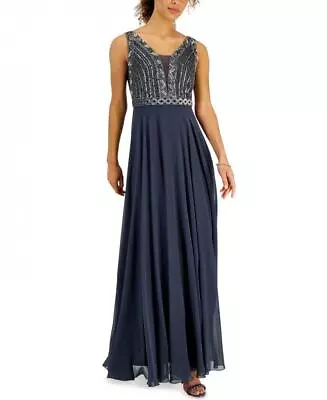 New $369 J-Kara  Women's Long Sleeveless V-Neck Maxi Dress A4470 • $54.99
