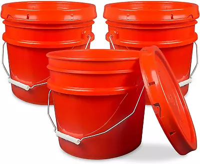 3.5 Gallon Plastic Bucket With Lid I Food Grade Bucket |Bpa-Free I Heavy Duty... • $35.99