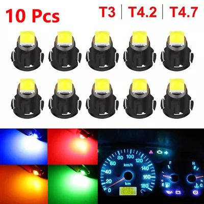 10 Pcs Car Bulb Dashboard Instrument Light T3 T4.2 T4.7 12V LED Wedge Panel • $7.10