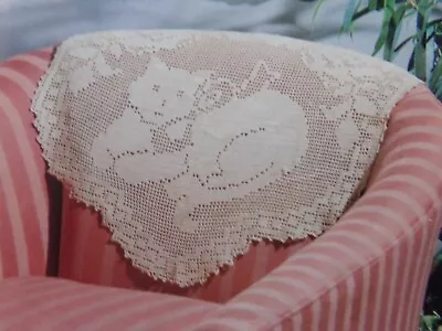 Feline Filet Doily;  (CF-198-11)  Vintage Crochet  Pattern • $1.95