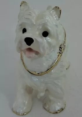 West Highland Terrier Dog Trinket Box Jeweled Enameled NIB - So Cute! • $29.99