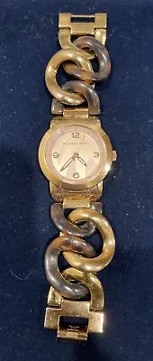 Michael Kors Runway Twist Rose Gold Tone+acrylic Tortoise Chain Watch Mk-4273 • $124.99