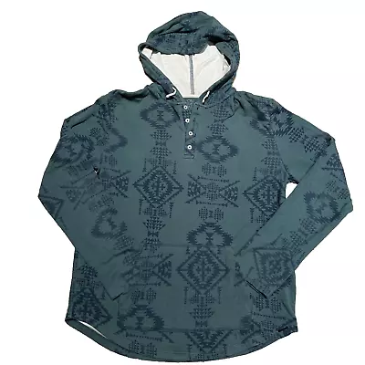 On The Byas Men's Drawstring Hoodie Sweatshirt Size L Aztec Print Lightweight • $14.88