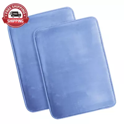 Set Of 2 Absorbent Memory Foam Bath Mat Bathroom Rugs Calm Blue Small 17 X24  • $42.19
