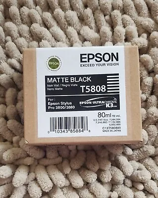 New Genuine Epson Pro 3800 3880 Matte Black Ink  T5808  Exp 10-2013 • $9.95