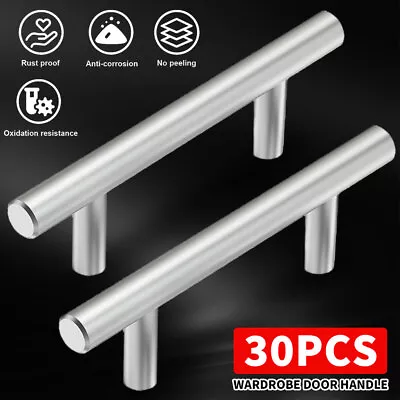 30Pack 5 Inch Kitchen Cabinet Stainless Steel T Bar Handles Cabinet Pulls Drawer • $20.51