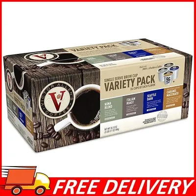 Victor Allen's Variety Pack 96 Ct Single Serve Coffee-Carmel/Kona/Italian/Seatt • $51.49