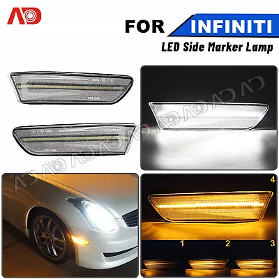 Sequential Side Marker Light For 03-07 Infiniti G35 Coupe Clear Lens Turn Light • $39.59