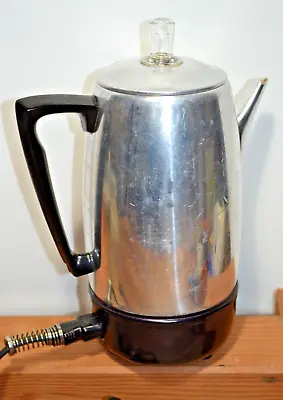 Vintage Mirro Matic Electric Coffee Percolator Aluminum 10 Cup Glass Top M0180 • $18.99