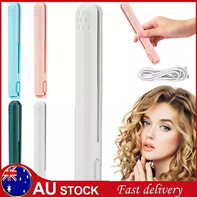 Women Mini Hair Curler 2-in-1 Hair Straightener Quick Straight Hair Styling AU • $9.99