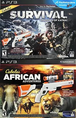 NEW PS3 Cabela's DOUBLE GUN BUNDLE Shadows Of Katmai + African Adventures Games • $75.95