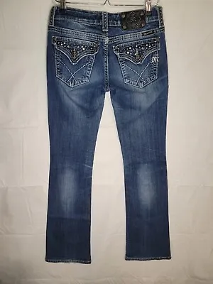 Miss Me Boot Cut Embroidered Blue Jeans Womens 28 Model JW4288B9 • $17.75