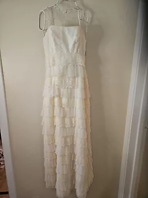 VINTAGE Y2K MASQUERADE TULLE LACE  Cream Dress Size 1/2 • $80