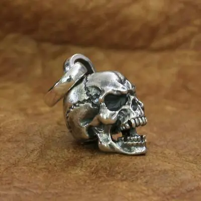 925 Sterling Silver High Details Skull Pendant Mens Biker Punk Pendant TA221A JP • $39.99