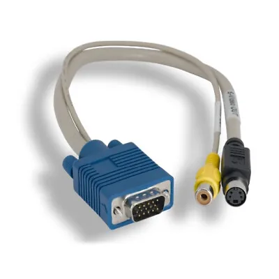 KNTK 12inch VGA HD15 Male To S-Video+RCA Mono Female Adapter PC Video Card To TV • $7.55