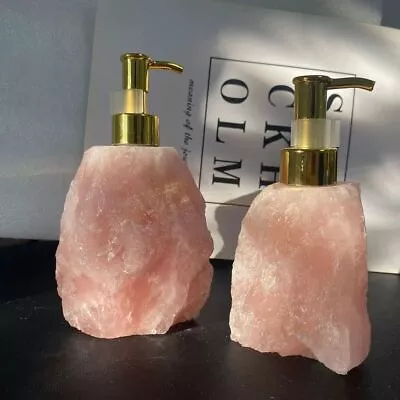 Luxury Soap Dispenser Natural Crystal Stone Cosmetic Lotion Container  Bathroom • $43.68
